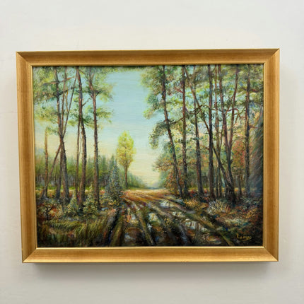 Elegant Landscape Oil Painting "Tall Trees" Handcrafted Art Holland Art Shop