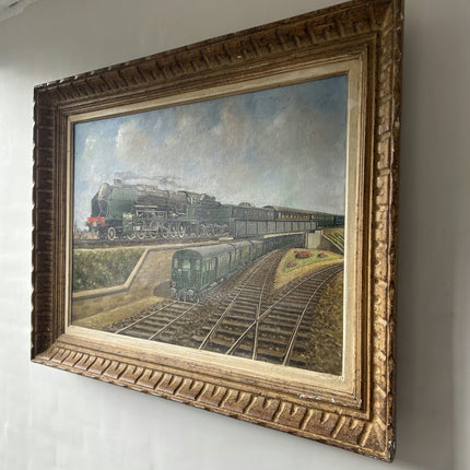 Classic Train Oil Painting "Green Train" Original Large Art Holland Art Shop