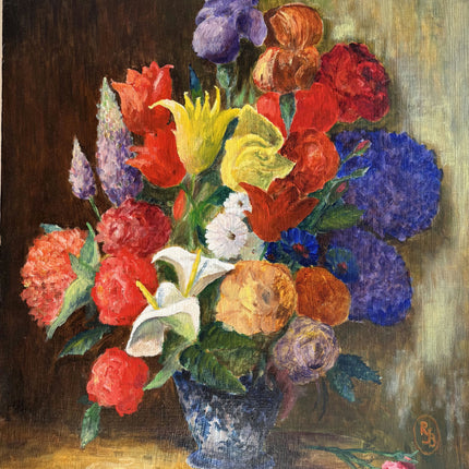 Rustic Still Life Oil Painting "Flower Vase" Classic Art Holland Art Shop