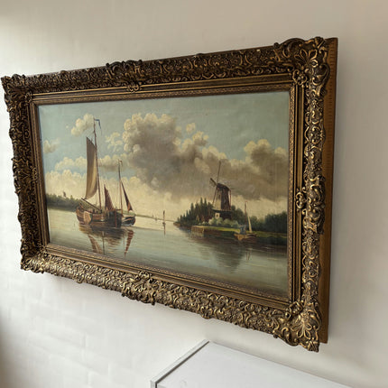 Handcrafted Seascape Oil Painting "Ornate Frame" Detailed Large Artwork Holland Art Shop