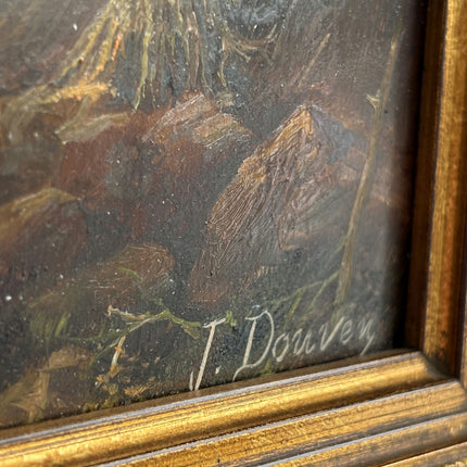 Detailed Landscape Oil Painting "Gilded Frame" Authentic Small Artwork Holland Art Shop
