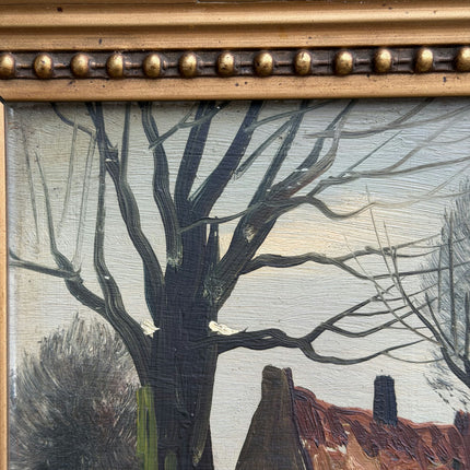 Authentic Winter Landscape Oil Painting "Golden Frame" Traditional Art Holland Art Shop