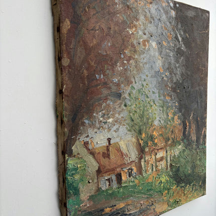 Detailed Landscape Oil Painting "Small Cottage" Handcrafted Art Holland Art Shop