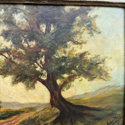 Refined Landscape Oil Painting "Lone Tree" Elegant Small Artwork Holland Art Shop