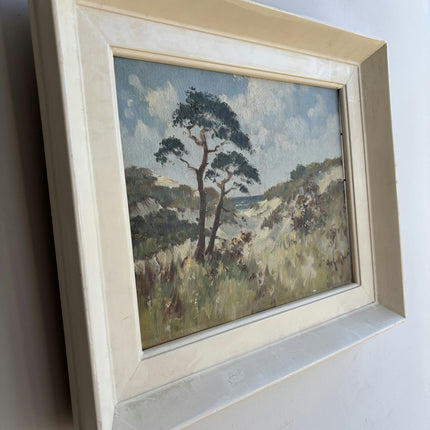 Original Seascape Oil Painting "Coastal Tree" Detailed Small Art Holland Art Shop