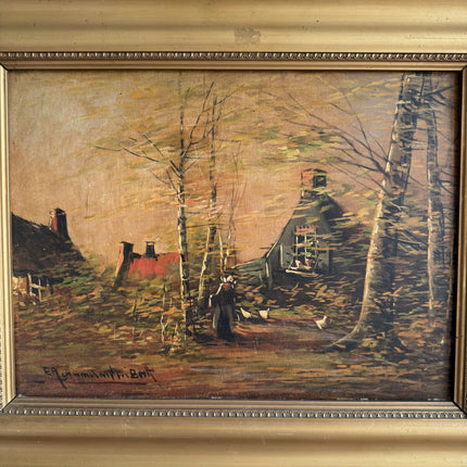 Traditional Farm Oil Painting "Gilded Frame" Timeless Art Holland Art Shop