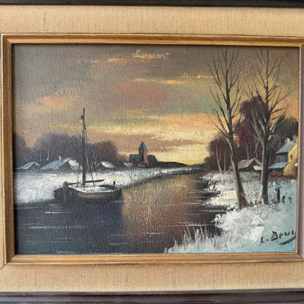 Refined Winter Landscape Oil Painting "Framed Painting" Classic Small Art Holland Art Shop