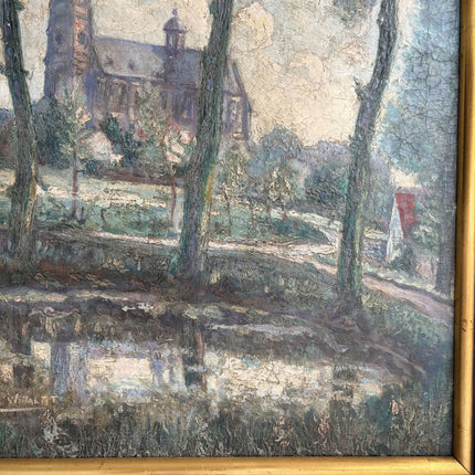 Ferdinand Willaert Rustic Landscape Oil Painting "Country Church" Timeless Art Holland Art Shop