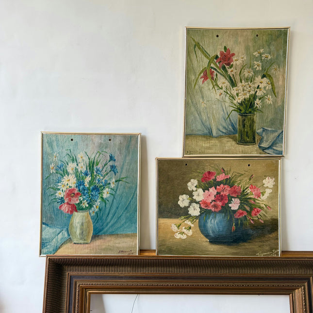 Detailed Flowery Still Life Oil Painting "Flower Vase" Original Small Art Holland Art Shop