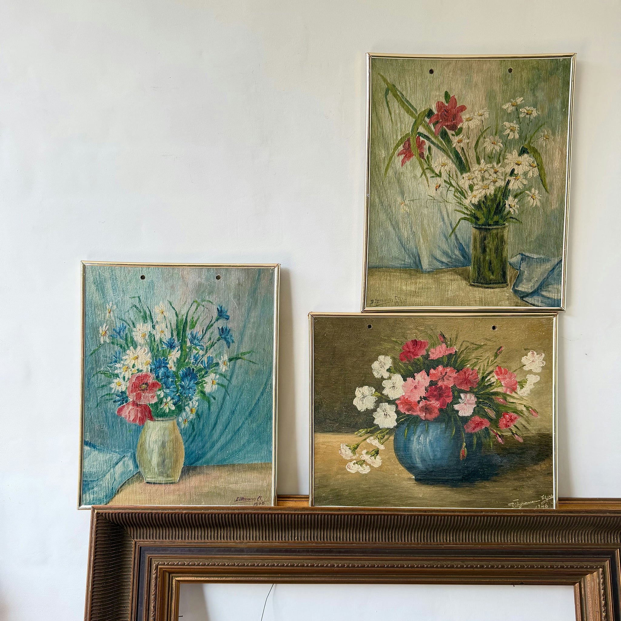 Detailed Flowery Still Life Oil Painting 