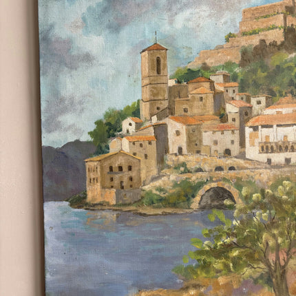 Rustic Cityscape Oil Painting "Hilltop Castle" Timeless Art Holland Art Shop