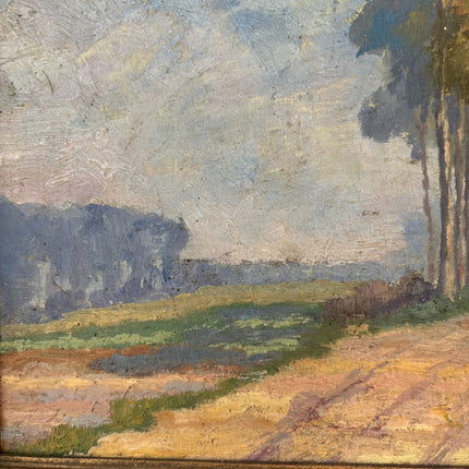 1922 Antique Interior Oil Painting "Tall Trees" Small Art Holland Art Shop