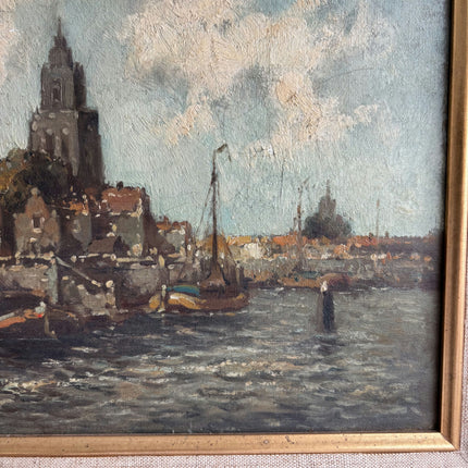 Detailed Cityscape Oil Painting "Framed Painting" Authentic Art Holland Art Shop