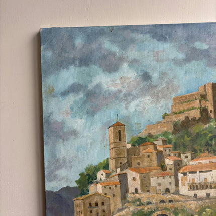 Rustic Cityscape Oil Painting "Hilltop Castle" Timeless Art Holland Art Shop