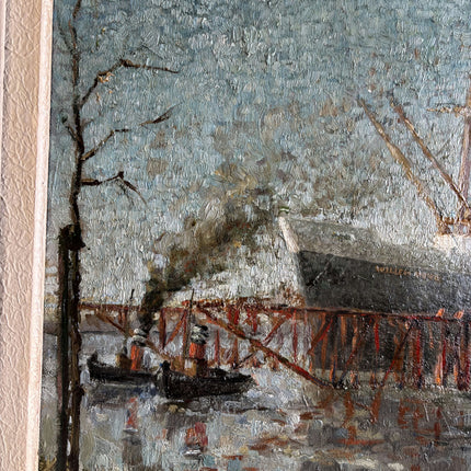 Authentic Harbor Scene Oil Painting "Fishing Boat" Detailed Dutch Artwork Holland Art Shop