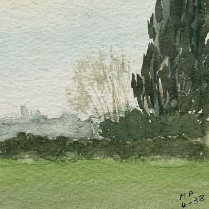 Refined Landscape Aquarel "Framed Painting" Handcrafted Small Artwork Holland Art Shop