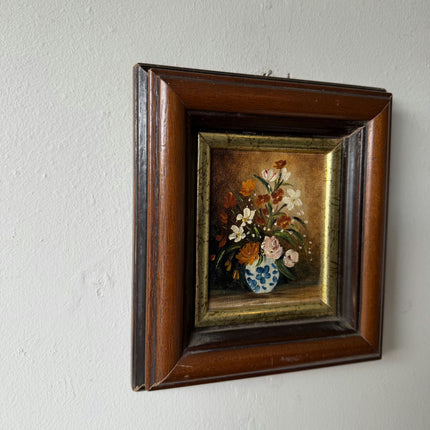Handcrafted Flowery Still Life Oil Painting "Flower Vase" Small Artwork Holland Art Shop