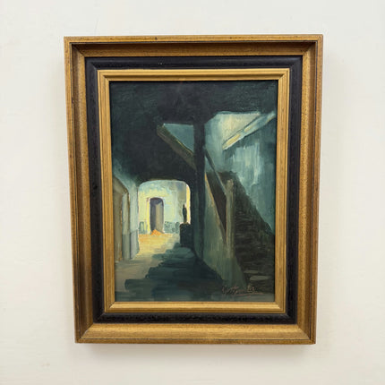 Elegant Cityscape Oil Painting "Stone Passage" Expressive Art Holland Art Shop