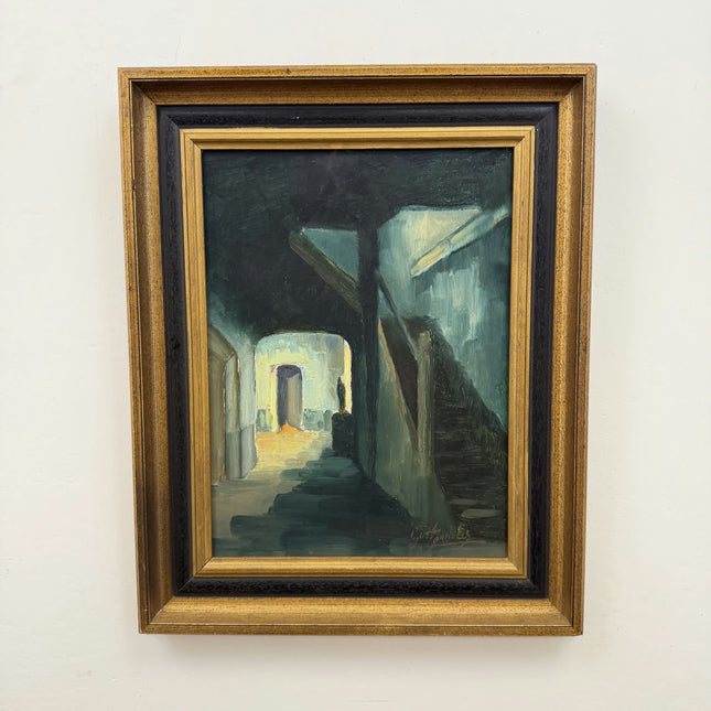 Elegant Cityscape Oil Painting "Stone Passage" Expressive Art Holland Art Shop