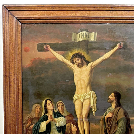 Vintage Religious  Oil Painting "Crucified Christ" Classic Large Artwork Holland Art Shop