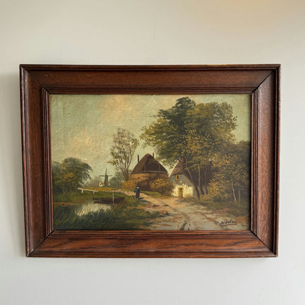 Traditional Landscape Oil Painting "Thatched Cottage" Authentic Artwork Holland Art Shop