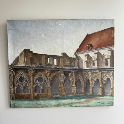 Classic Cityscape Oil Painting "Gothic Facade" Handcrafted Artwork Holland Art Shop