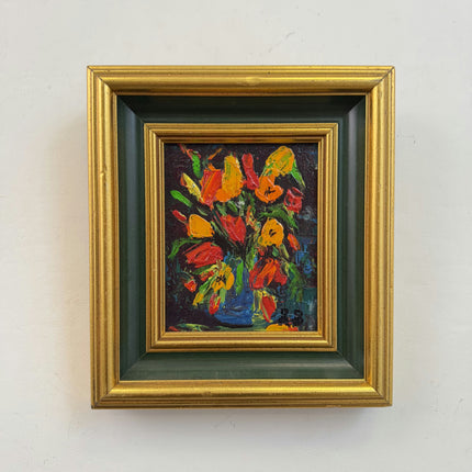 Rustic Floral Still Life Oil Painting "Flower Vase" Timeless Small Artwork Holland Art Shop