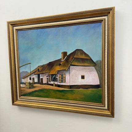 Refined Farm Oil Painting "Thatched House" Detailed Large Art Holland Art Shop