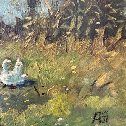 Refined Animals Oil Painting "White Ducks" Traditional Art Holland Art Shop