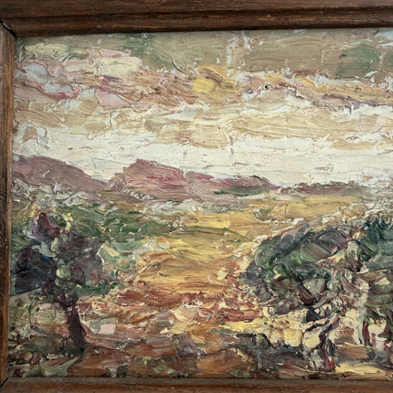 Rustic Landscape Oil Painting "Oak Trees" Detailed Small Artwork Holland Art Shop