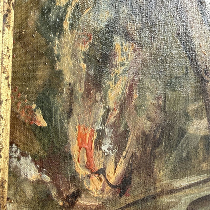 Rustic Religious  Oil Painting "Crucified Figure" Expressive Art Holland Art Shop