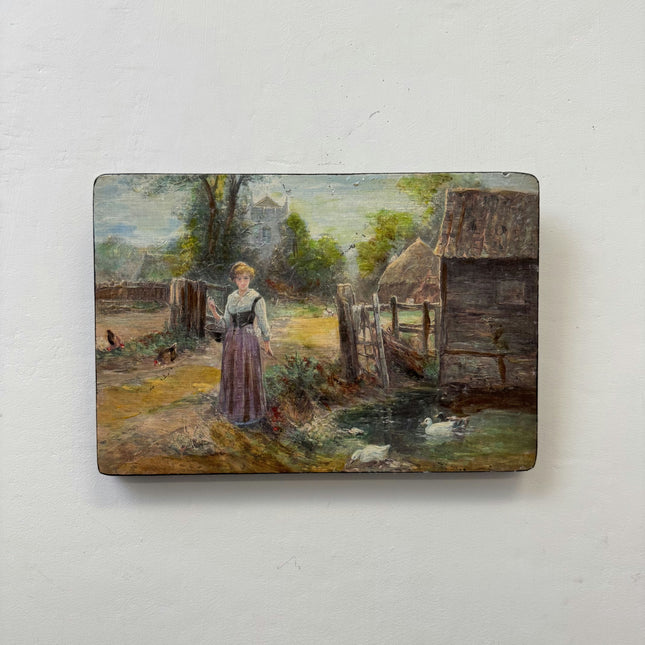 Refined Figurative Oil Painting "Young Woman" Traditional Small Art Holland Art Shop