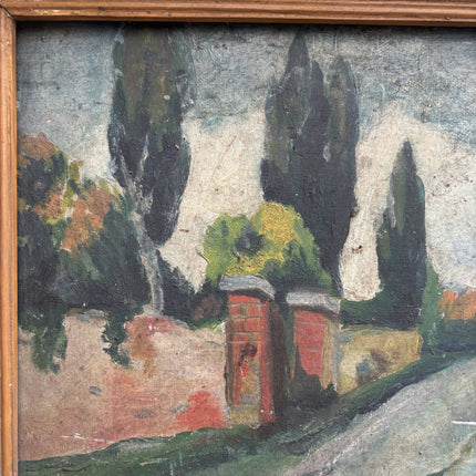 Expressive Landscape Oil Painting "Cypress Trees" Elegant Small Artwork Holland Art Shop