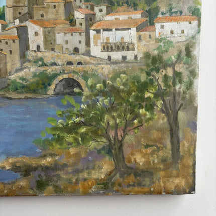 Rustic Cityscape Oil Painting "Hilltop Castle" Timeless Art Holland Art Shop