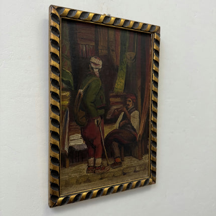Refined Figurative Oil Painting "Seated Musician" Authentic Small Art Holland Art Shop