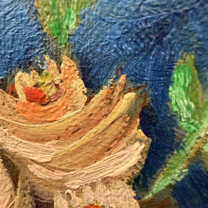 Elegant Floral Still Life Oil Painting "Blue Water" Refined Small Artwork Holland Art Shop