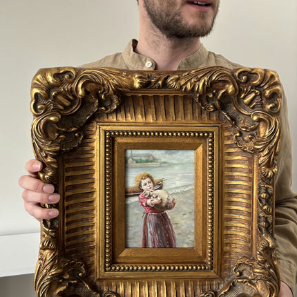 Expressive Portrait Oil Painting "Man HoldingFrame" Classic Artwork Holland Art Shop