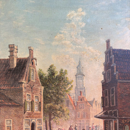 Elegant Cityscape Oil Painting "Town Street" Timeless Artwork Holland Art Shop