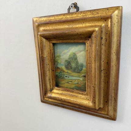 Expressive Landscape Oil Painting "Gilded Frame" Refined Small Artwork Holland Art Shop