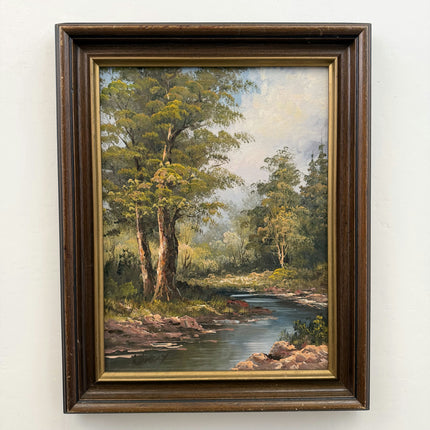 Traditional Landscape Oil Painting "Riverside Trees" Detailed Art Holland Art Shop