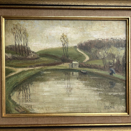 Original Landscape Oil Painting "Curved Pond" Elegant Art Holland Art Shop