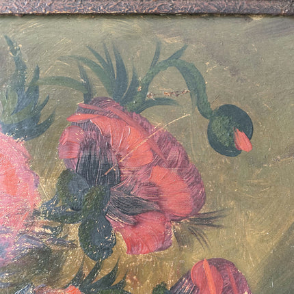 Rustic Floral Still Life Oil Painting "Worn Cardboard" Timeless Large Artwork Holland Art Shop