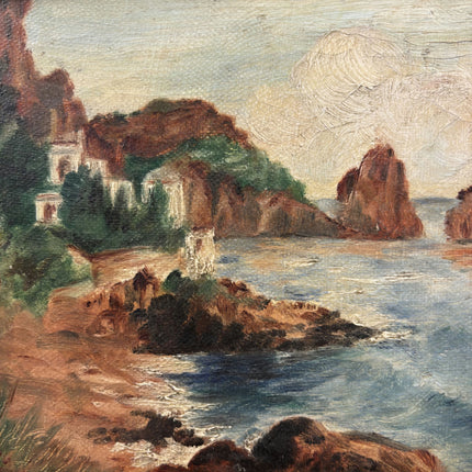 Handcrafted Seascape Oil Painting "Rocky Coast" Traditional Small Artwork Holland Art Shop