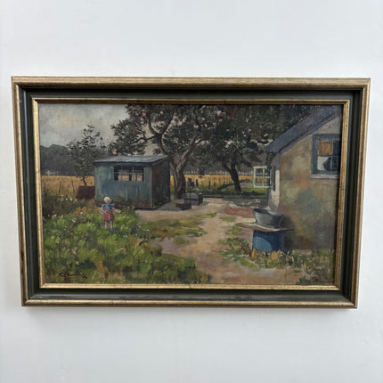 Rustic Landscape Oil Painting "Girl Standing" Traditional Large Art Holland Art Shop