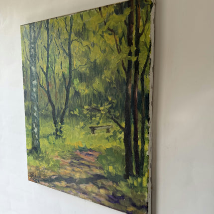 Traditional Scenery Oil Painting "Forest Path" Original Art Holland Art Shop