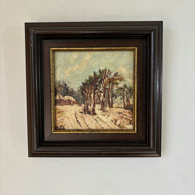 Wonderful Oil Painting Landscape "Tree Line" Original Small Artwork Holland Art Shop