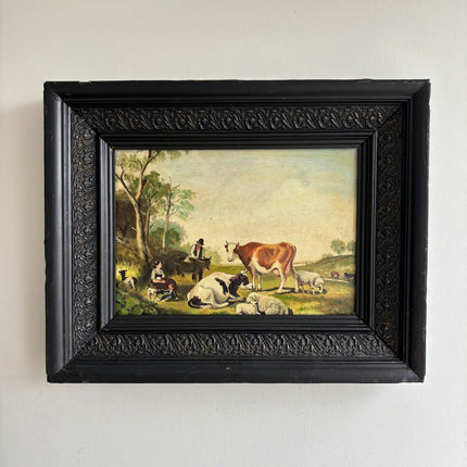Timeless Farm Oil Painting "Grazing Cow" Elegant Artwork Holland Art Shop