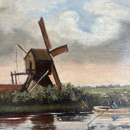 Classic Landscape Oil Painting "Old Windmill" Handcrafted Dutch Art Holland Art Shop