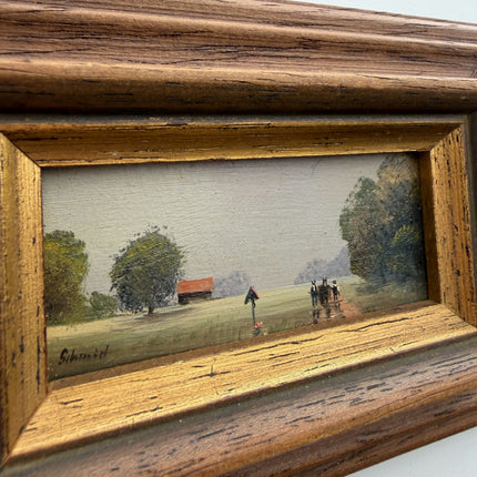 Authentic Landscape Oil Painting "Wooden Frame" Timeless Small Artwork Holland Art Shop