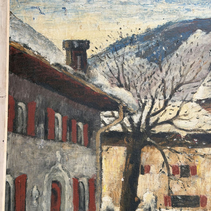 Rustic Landscape Oil Painting "Snowy House" Detailed Large Art Holland Art Shop